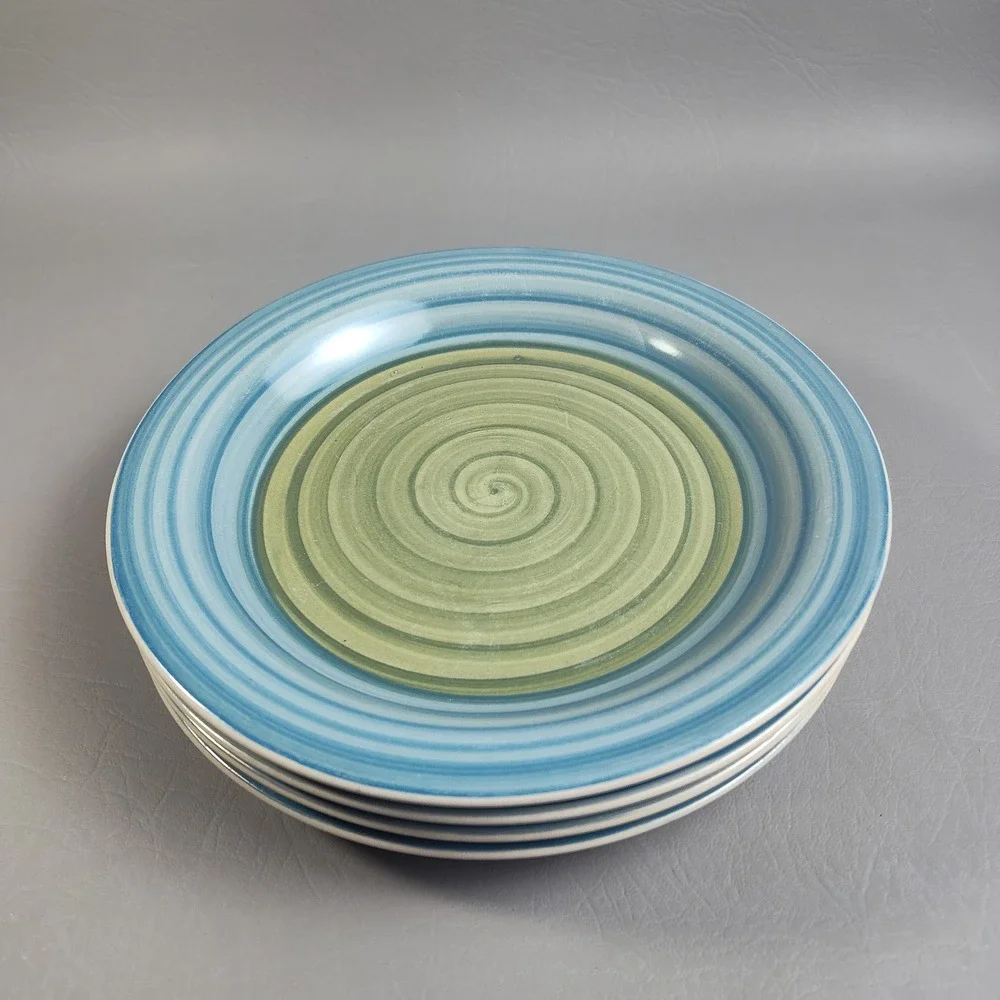 Pier 1 Valencia Blue Green Swirl Salad‎ Plates 7.5
